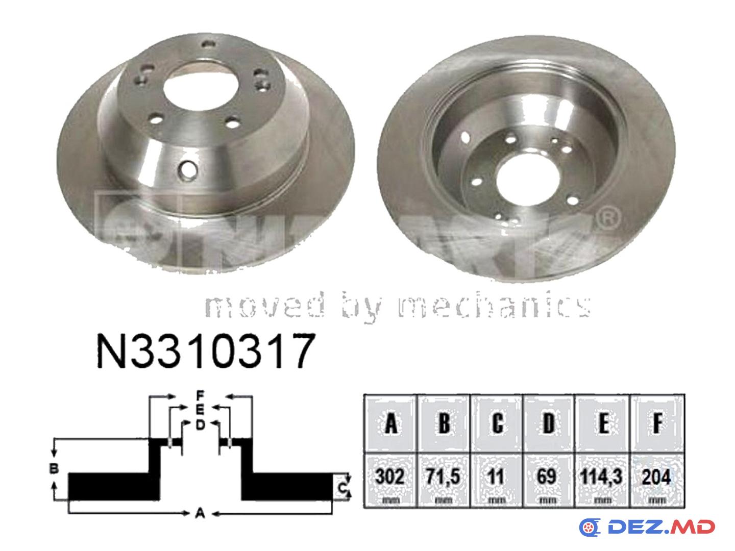 Тормозной диск задний Hyundai Santa Fe 06- 302x11 | NIPPARTS, новый