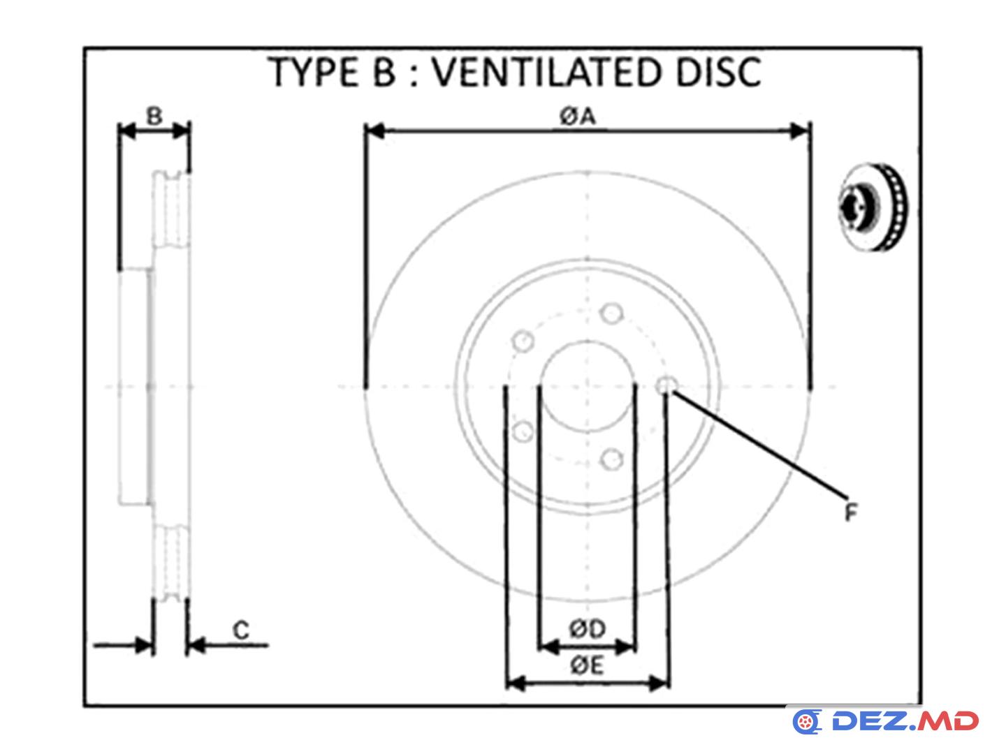 Тормозной диск передний Toyota Prius 03-09 255x22 | APLUS, новый