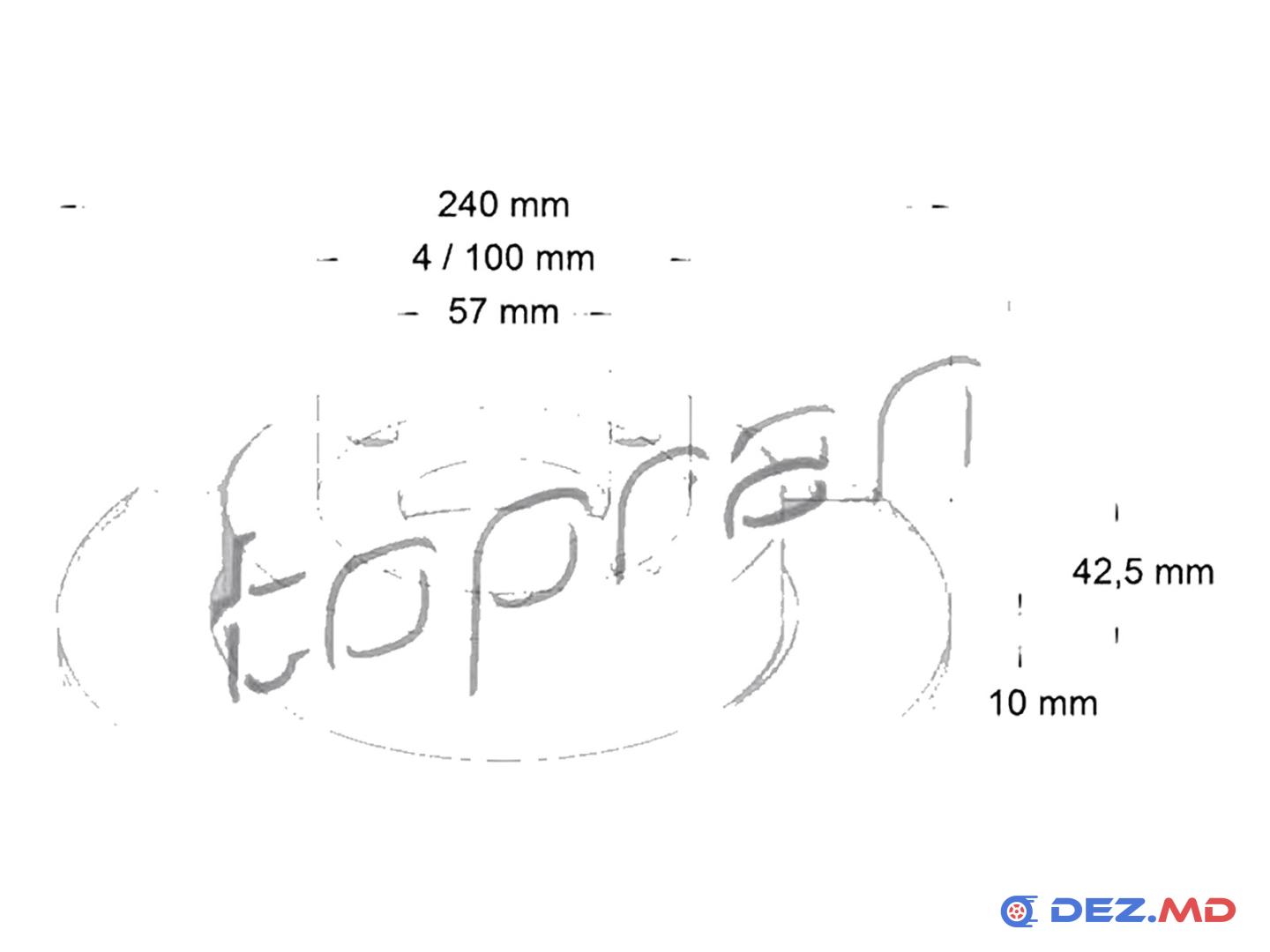 Тормозной диск задний Opel Corsa C 00- 240x10 до 09.2006 !!! | TOPRAN, новый