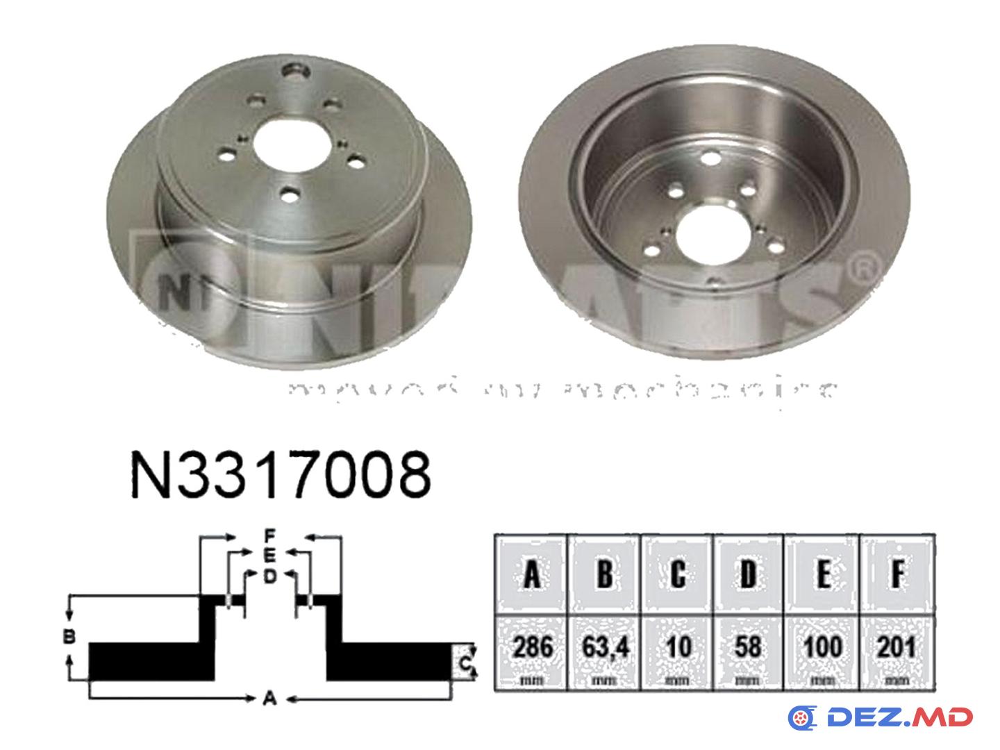 Тормозной диск SUBARU FORESTER (SH_) 2.0 AWD 01.2008 - 09.2013 | NIPPARTS, новый