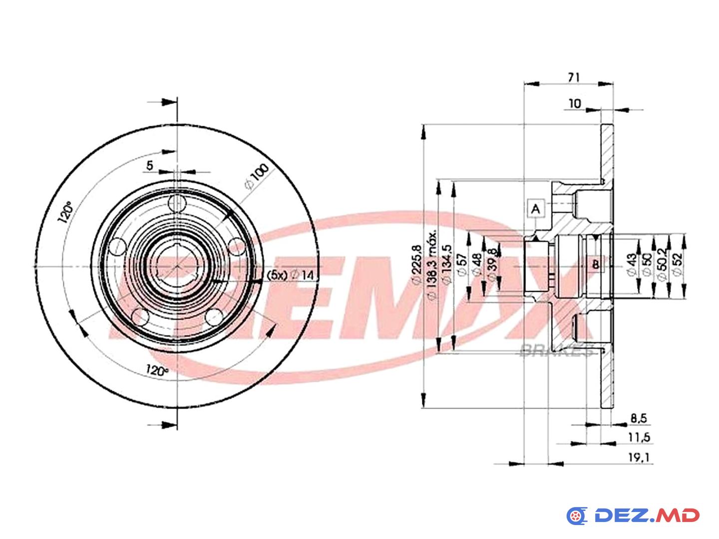 Тормозной диск задний VW Golf III 91-97 226x10 | FREMAX, новый