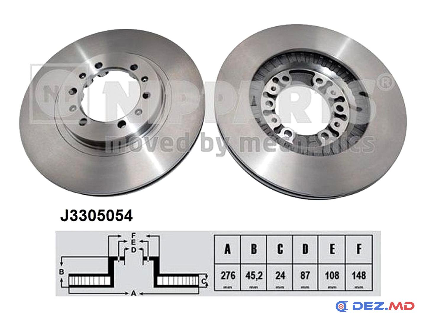Тормозной диск Mitsubishi L200 1996-2007 | NIPPARTS, новый