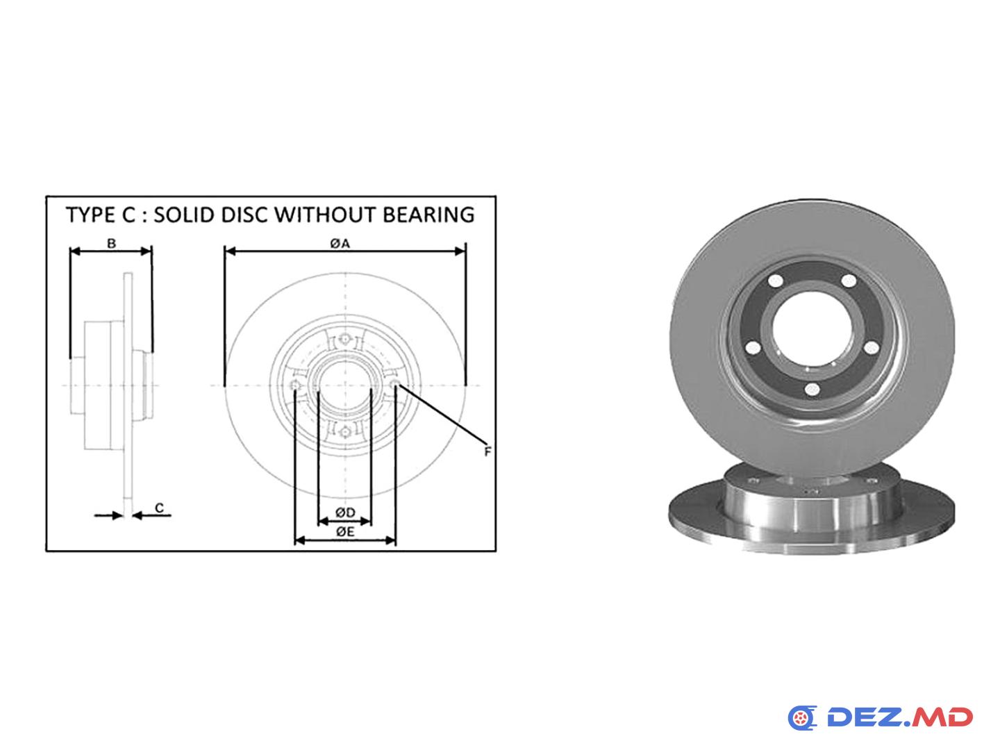 Тормозной диск задний Mazda 3 00-14 265x11 | APLUS, новый