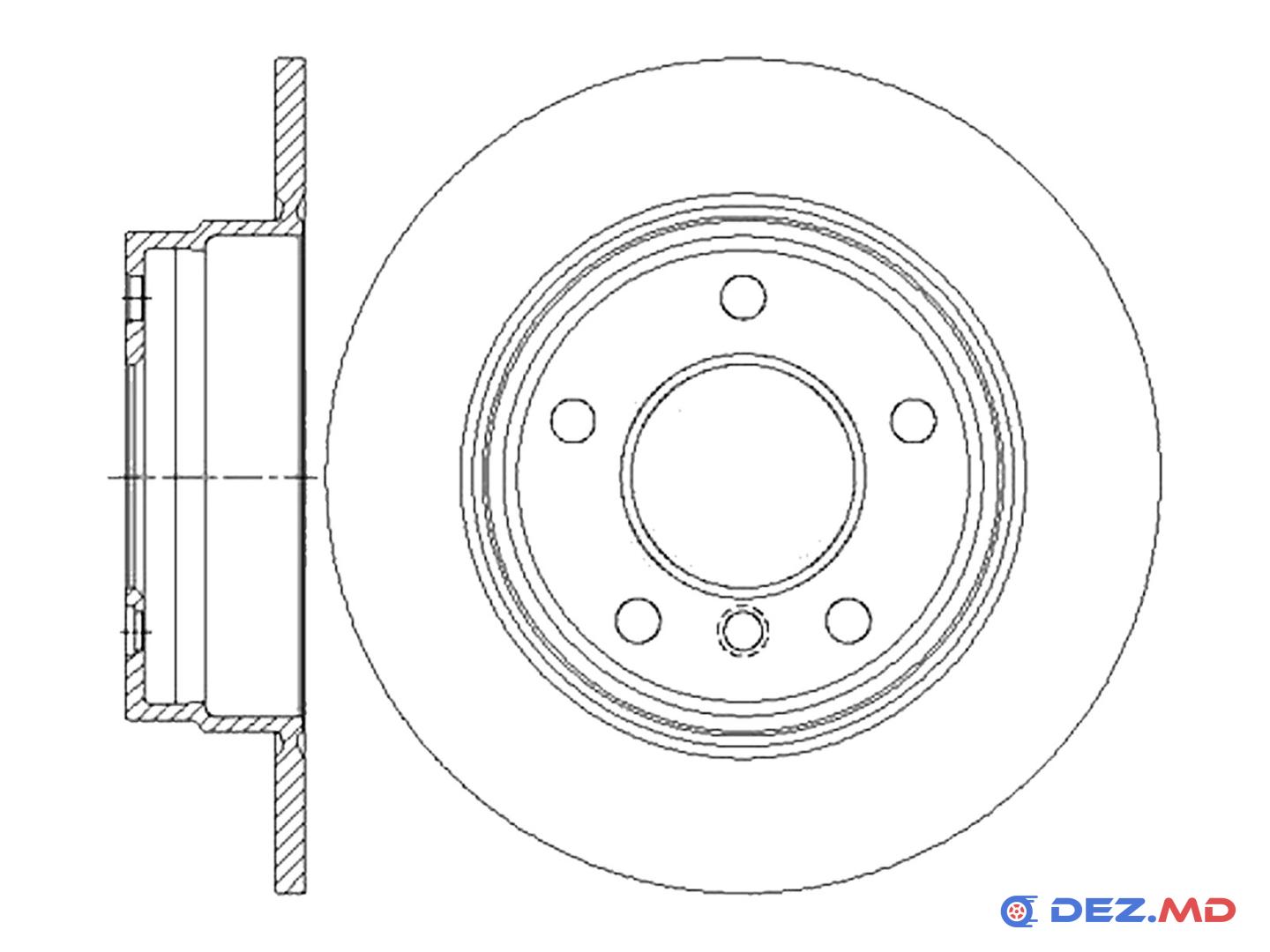 Тормозной диск задний BMW E36 318i-320i 90-98 280x10 | HI-Q, новый