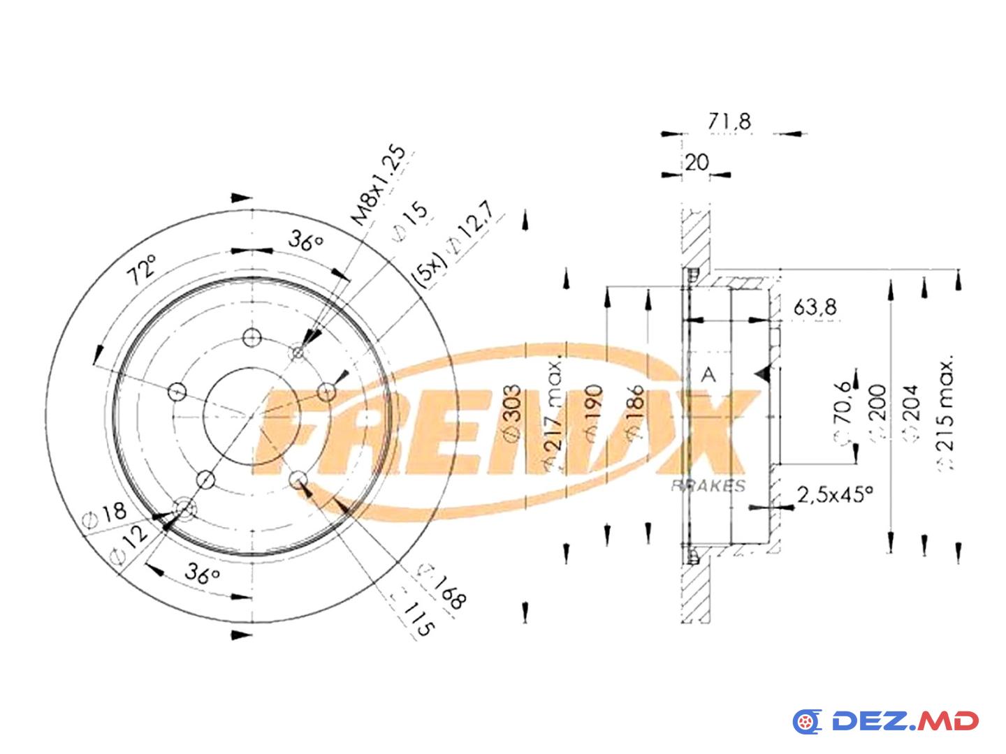 Тормозной диск задний Chevrolet Captiva 06- 303x20 | FREMAX, новый