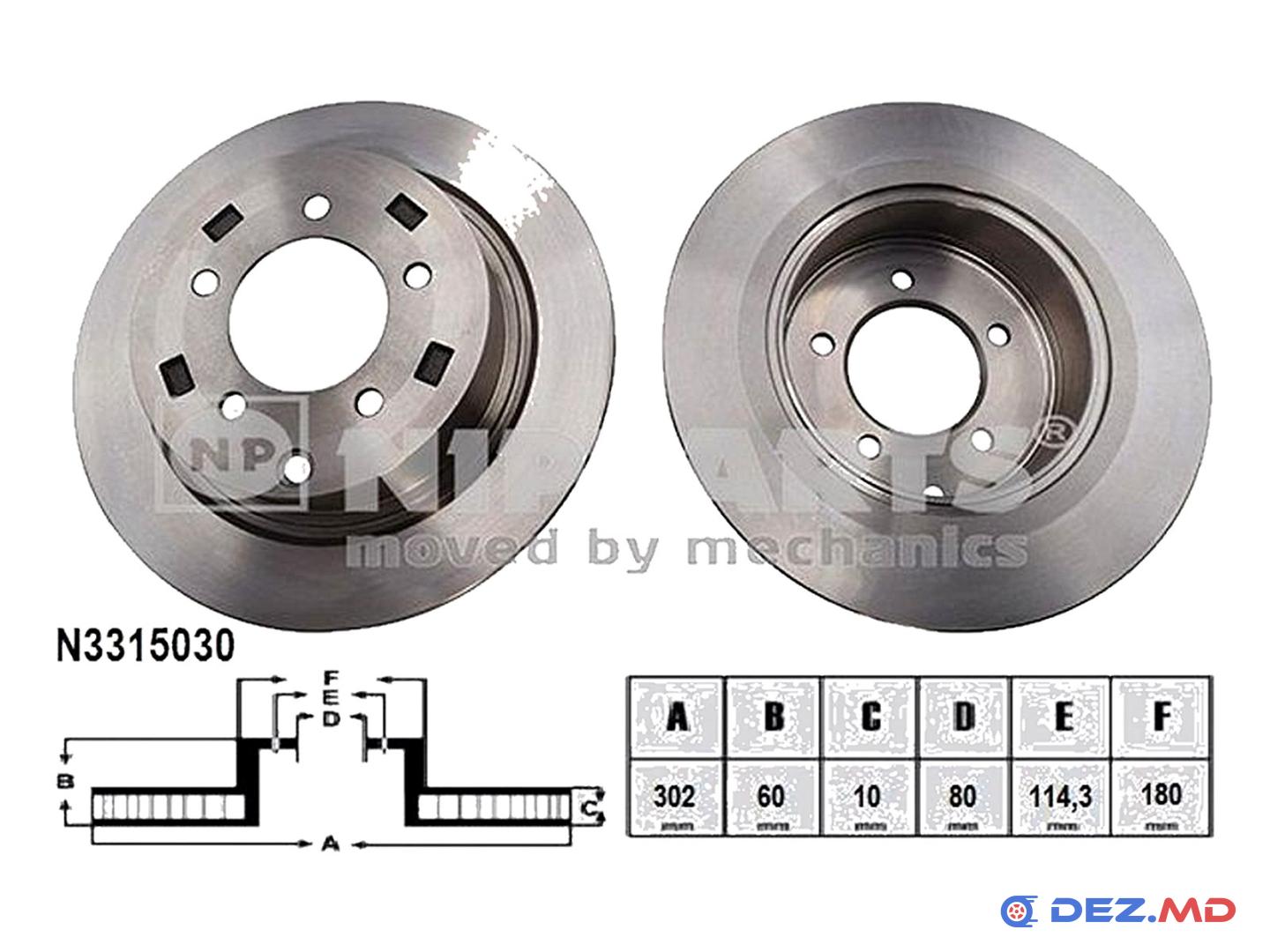 Тормозной диск задний Mitsubishi Outlander 06-12 302x10 | NIPPARTS, новый