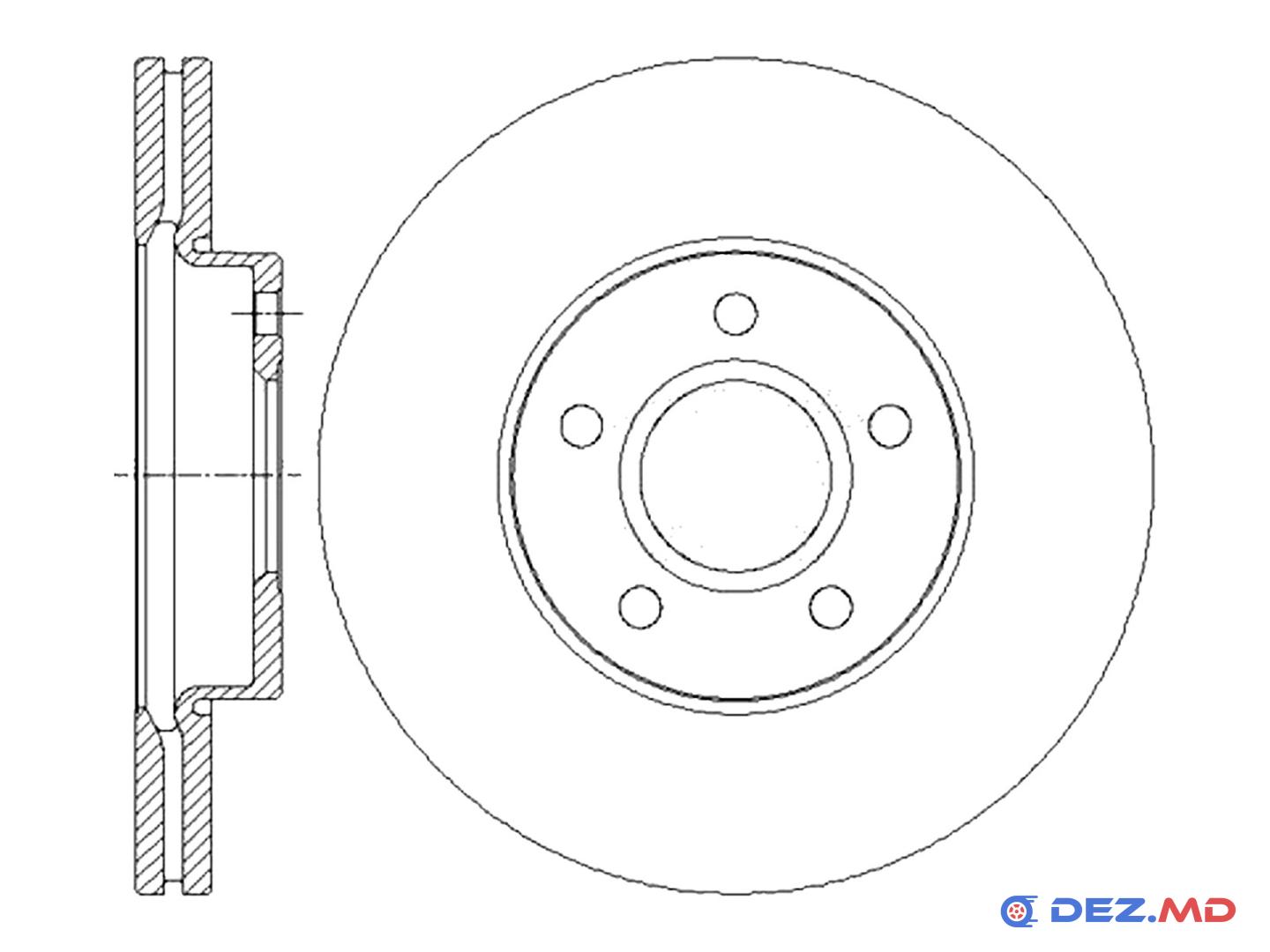 Тормозной диск передний Ford Focus 03- 278x25 | HI-Q, новый