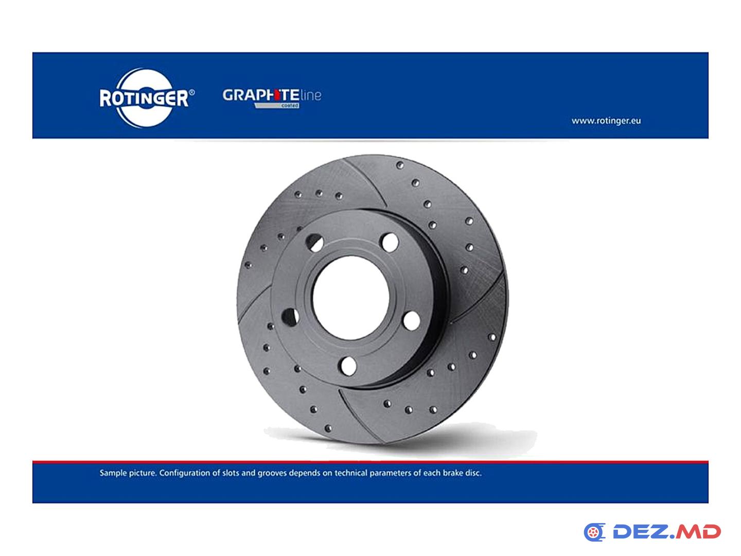 Тормозной диск задний BMW E34 88-95 300x10 GRAPHITE LINE TUNING | ROTINGER, новый