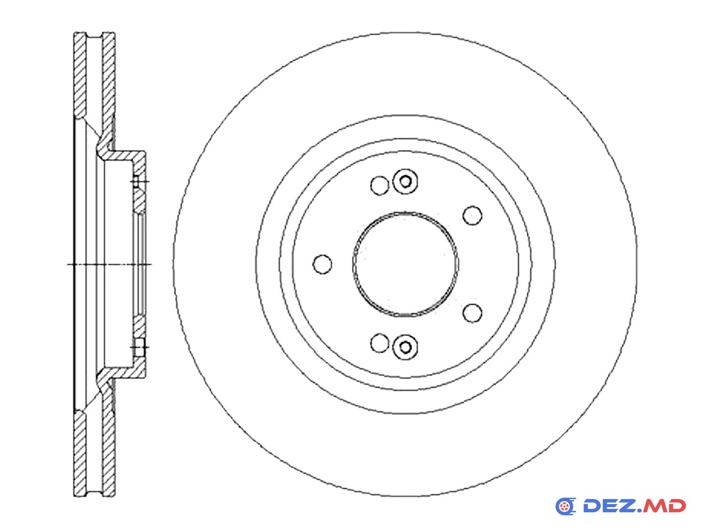Тормозной диск передний Hyundai Santa Fe 12- 320x28 Ventilated | HI-Q, новый